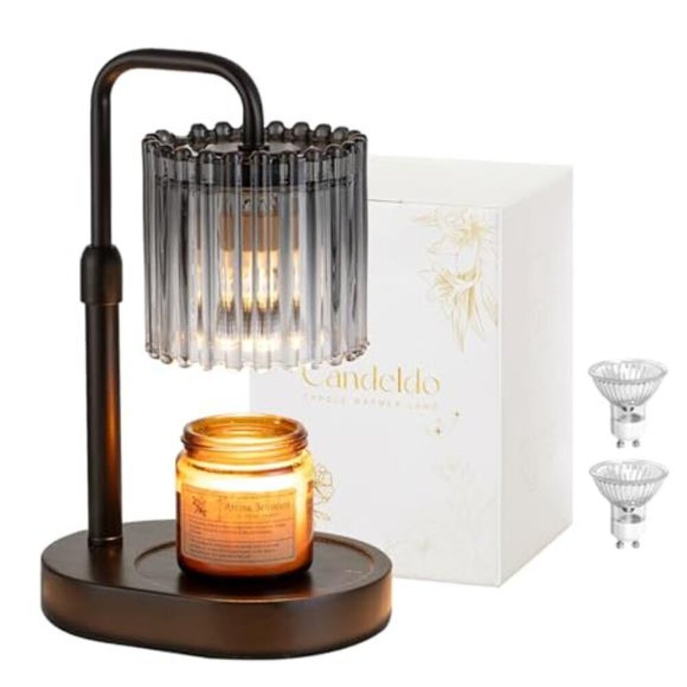 Black Candle Warmer Lamp Timer Wax Melt Warmer Adjustable Dimmable Home Decor